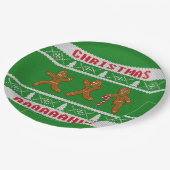 Oogstbeker met kerst Scared Gingerbreadmen Green Papieren Bordje (Gekanteld)