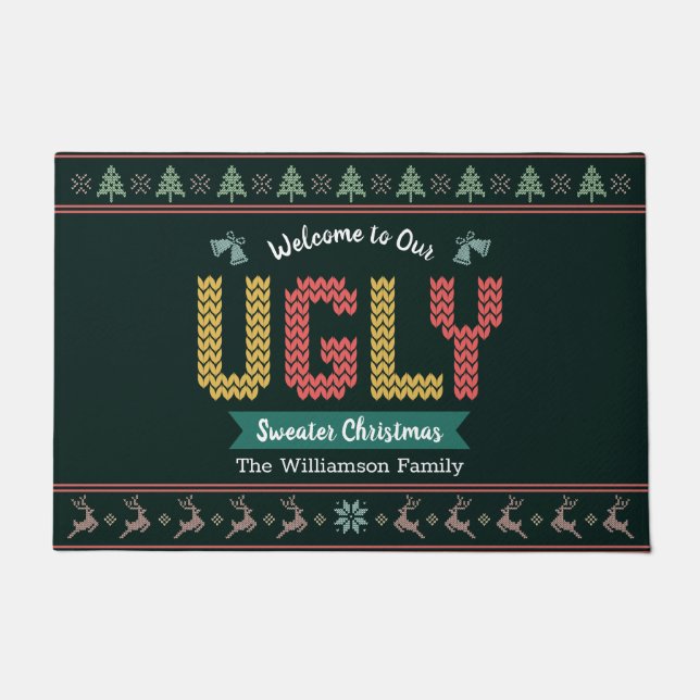 Oogstbeker Noordse Hunter Green Knit Deurmat (Voorkant)