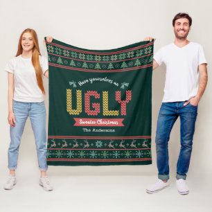 Oogstbeker Noordse Hunter Green Knit Fleece Deken