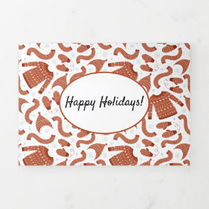 Oogstbeker Pet Scarf Red White Drieluik Wenskaart