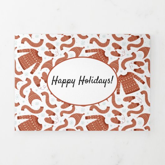 Oogstbeker Pet Scarf Red White Drieluik Wenskaart (Cover)