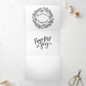 Oogstbeker Pet Scarf Red White Drieluik Wenskaart (Binnen)