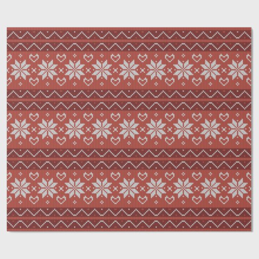 Oogstbeker Scandinavian Knit Red Heart Cadeaupapier (Vlak)