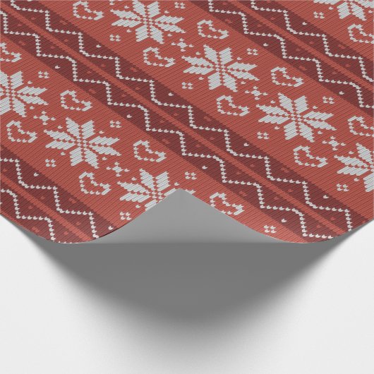 Oogstbeker Scandinavian Knit Red Heart Cadeaupapier (Hoek)