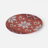 Oogstbeker Scandinavian Knit Red Heart Papieren Bordje (Gekanteld)