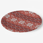 Oogstbeker Scandinavian Knit Red Heart Papieren Bordje (Gekanteld)