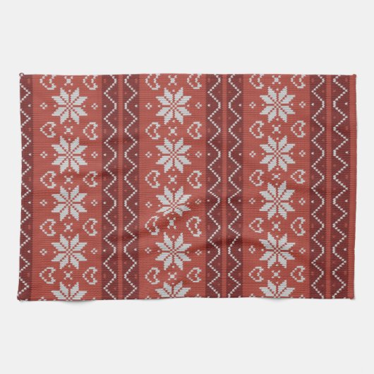 Oogstbeker Scandinavian Knit Red Heart Theedoek (Horizontaal)