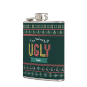 Oogstbeker Scandinavische Knit Jouw naam Green Heupfles (Links)