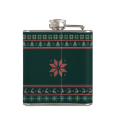 Oogstbeker Scandinavische Knit Jouw naam Green Heupfles (Achterkant)