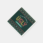 Oogstbeker Scandinavische Knit Jouw naam Green Servet (Hoek)