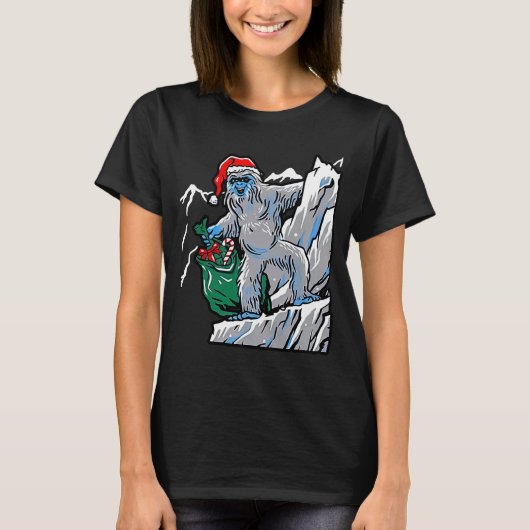Oogstbeker Yeti Santa en Mountain T-shirt (Voorkant)