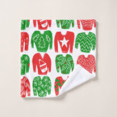 Oogstbekers met kerstavond Cute Holiday Pattern Bad Handdoek (Wasdoekje)