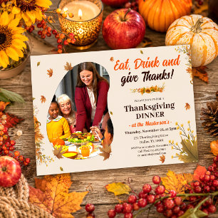Oogstbladeren Familiefoto Thanksgiving Kaart
