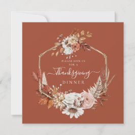Oogstbladeren Thanksgiving-diner  Kaart