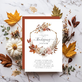 Oogstbladeren Thanksgiving-diner Kaart