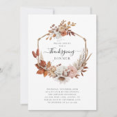 Oogstbladeren Thanksgiving-diner Kaart (Voorkant)