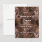 Oogstbladeren Thanksgiving-diner Uitnodiging Briefkaart (Voorkant / Achterkant)