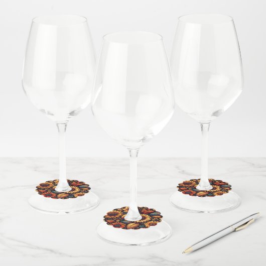 "Oogstbloem" Wijnglaslabel (Set)