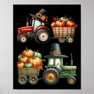 Oogstboerderij Tractor Herfst Tractor Boerderij Jo Poster