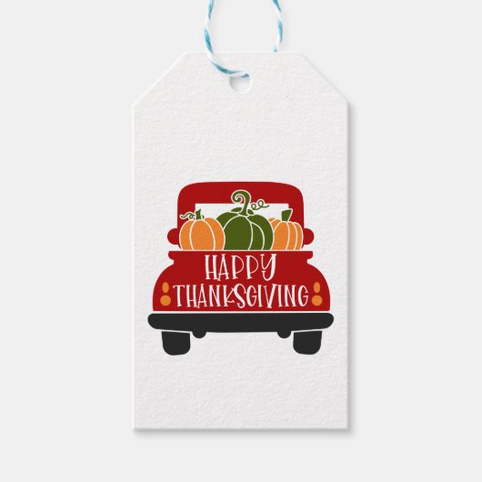 Oogstdag-vrachtwagen Cadeaulabel (Voorkant)