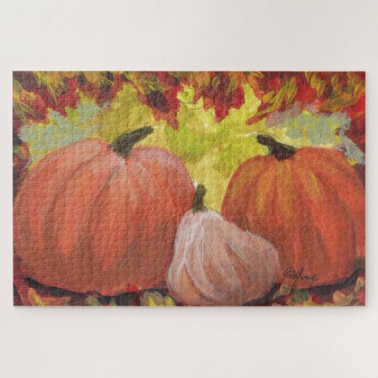 Oogstdagpompoenen #2 Herfst Bladeren Legpuzzel (Horizontaal)