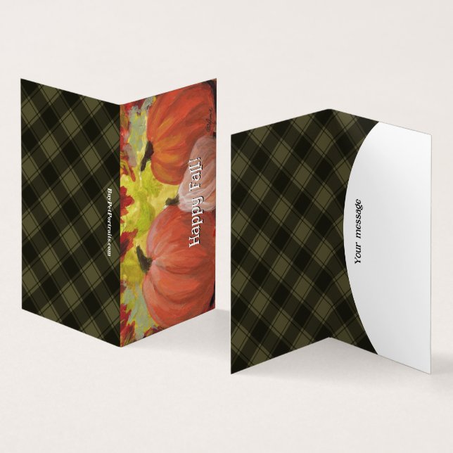 Oogstdagpompoenen #2 Herfst Herfstbladeren Kaart (Binnen en buitenkant)