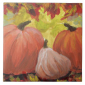 Oogstdagpompoenen #2 Herfst Herfstbladeren Tegeltje (Voorkant)