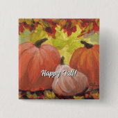 Oogstdagpompoenen #2 Herfst Herfstbladeren Vierkante Button 5,1 Cm (Voorkant)