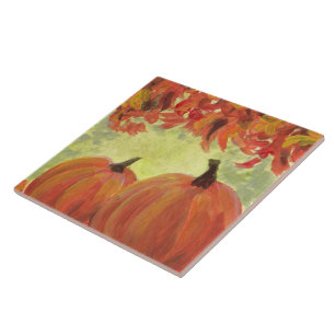 Oogstdagpompoenen #3 Herfst Bladeren Tegeltje