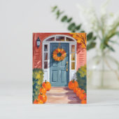 Oogstdagpompoenen | Aquarel Herfst Briefkaart (Staand voorkant)