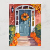 Oogstdagpompoenen | Aquarel Herfst Briefkaart (Voorkant)