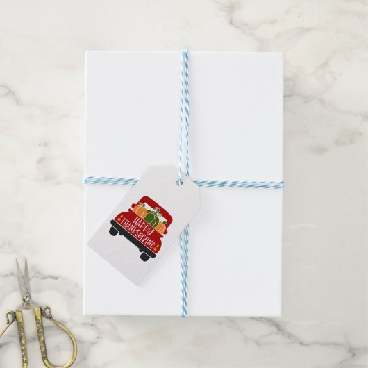 Oogstdank Truck Cadeaulabel (Met Touw)