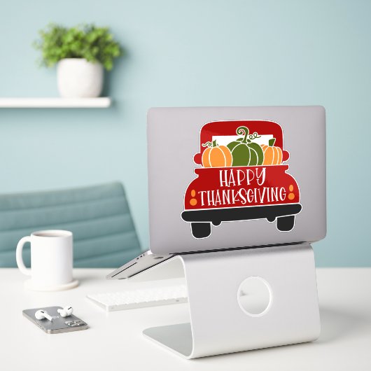 Oogstdank Truck Sticker (Laptop op bureau)