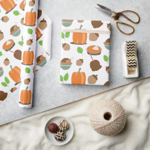 Oogstdankdag Herfst Pompoenen Eten Cadeaupapier