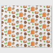 Oogstdankdag Herfst Pompoenen Eten Cadeaupapier (Vlak)