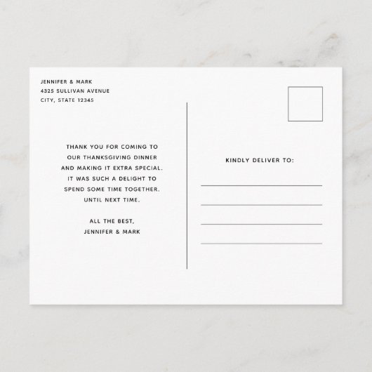 Oogstdankfeest Herfst Oogst Dank U Briefkaart (Achterkant)