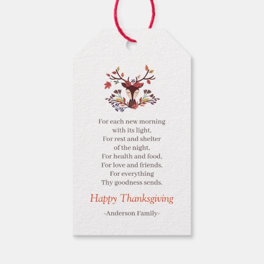 Oogstdicht Country Rustic Herfstloof Cadeaulabel (Achterkant)