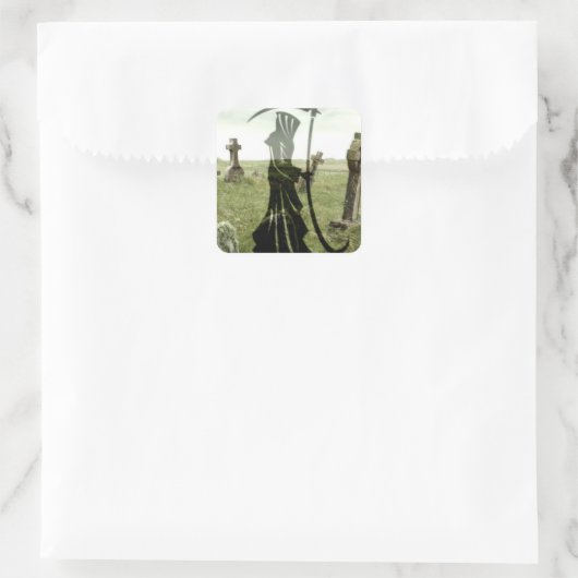 Oogstdood Vierkante Sticker (Tas)