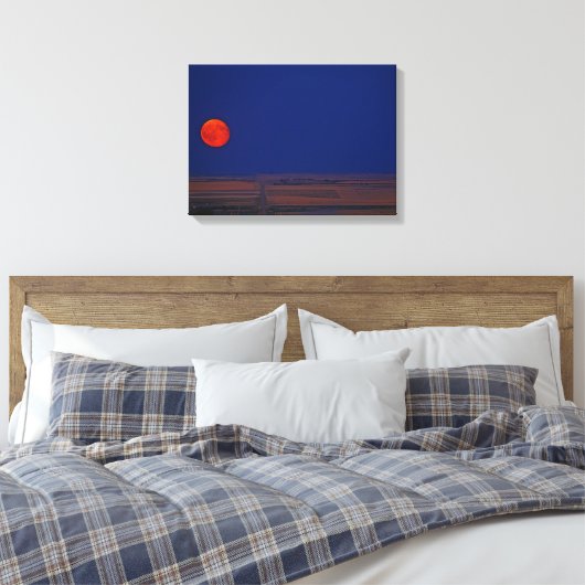 Oogste Moon Canvas Print (Insitu (Slaapkamer))