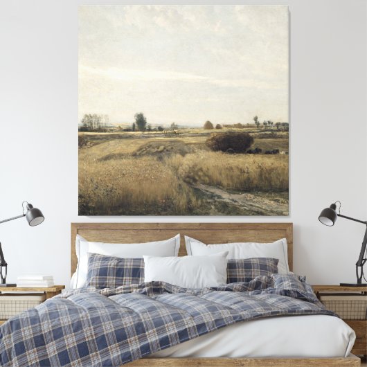 oogsten | Charles-Francois Daubigney Canvas Afdruk (Insitu (Slaapkamer))