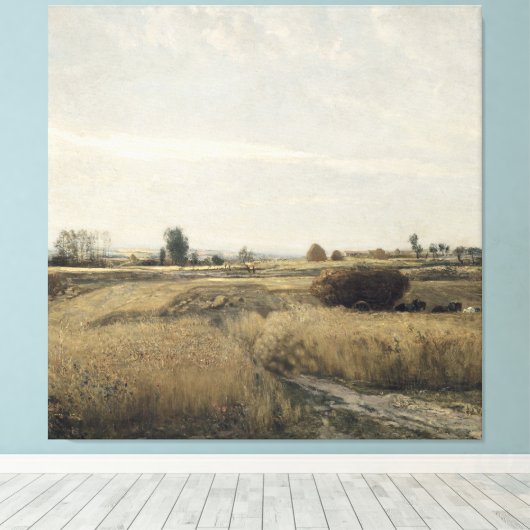 oogsten | Charles-Francois Daubigney Canvas Afdruk (Insitu (Houten vloer))