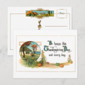  oogsten en Thanksgiving begroeting Feestdagenkaart (Voorkant / Achterkant)