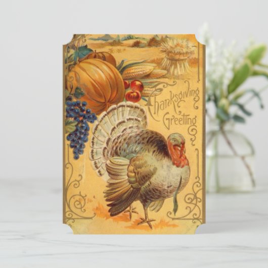  oogsten en Thanksgiving in Turkije Kaart (Staand voorkant)