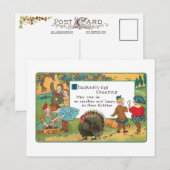  oogsten Kinderen en Thanksgiving Verse Feestdagenkaart (Voorkant / Achterkant)