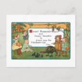  oogsten Kinderen en Thanksgiving Verse Feestdagenkaart (Voorkant)