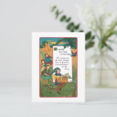 oogsten Kinderen en Thanksgiving Verse Feestdagenkaart (Staand voorkant)