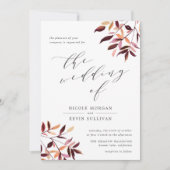 oogsten | Waterverf Foliage bruiloft uitnodiging (Voorkant)