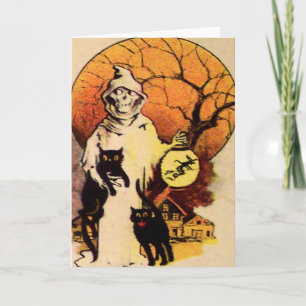 Oogster Zwarte Kat (Oude Halloweenkaart) Kaart
