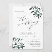 Oogstfase | Waterverf bruiloft uitnodiging (Voorkant)