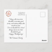 Oogstfeest bloemenkrans met boodschap briefkaart (Achterkant)